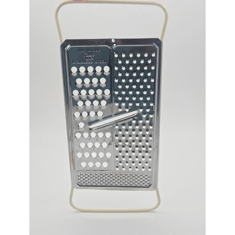 Vintage Foley All In One Grater  Stainless Steel Shreds Fine Course & Nutmeg USA